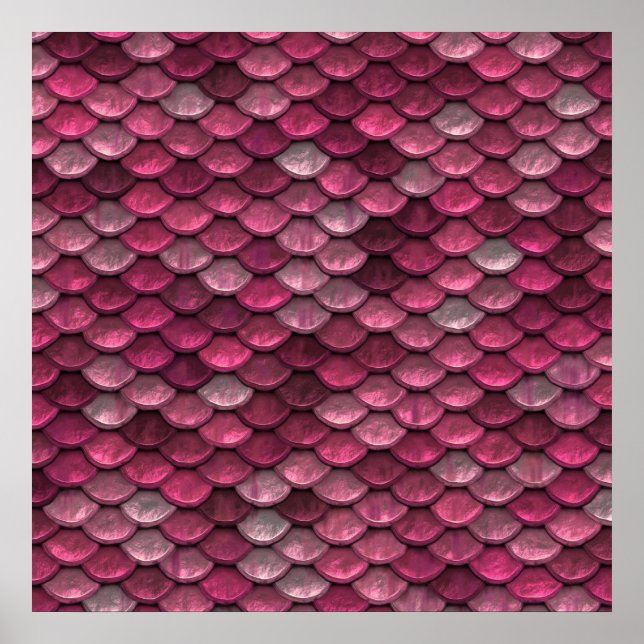 Pink Metallic Scales Textur Poster (Vorne)
