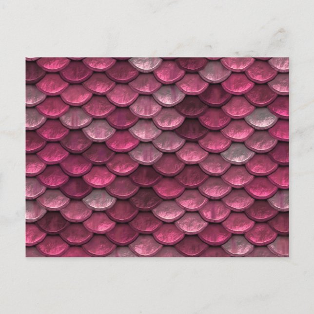 Pink Metallic Scales Textur Postkarte (Vorderseite)