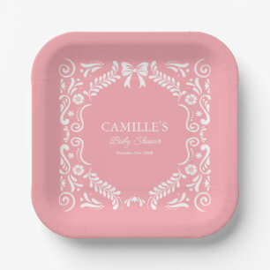 Pink Mexican Fiesta Baby Dusche Pappteller