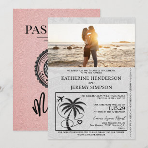 Pink Mexico Passport Hochzeit Einladung
