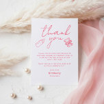 Pink Milk Bottle Champagne Baby Shower Thank You Dankeskarte<br><div class="desc">Funny whimsical baby shower small thank you card</div>