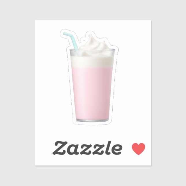 Pink Milkshake Emoji Aufkleber (Blatt)