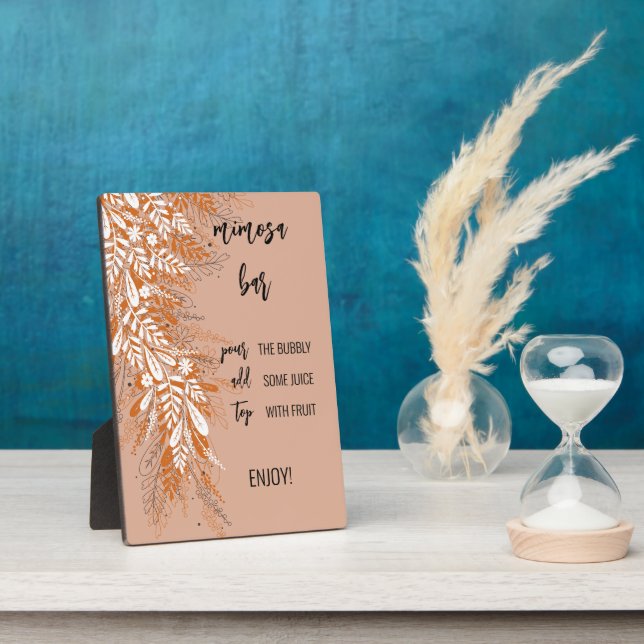 Pink Mimosa Bar Tabletop Schilder Plaque Fotoplatte (Seite)