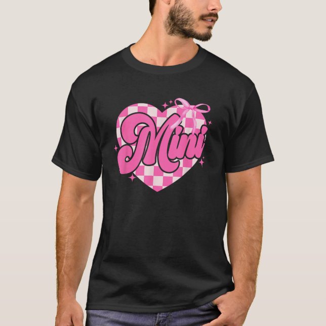Pink Mini Kachelkokette Bow Niedliche Mama Valenti T-Shirt (Vorderseite)