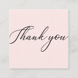 Pink Minima Modern Danke Business Cards Quadratische Visitenkarte