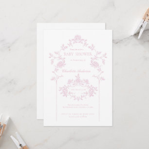 Pink Minimal Baby Dusche Einladung