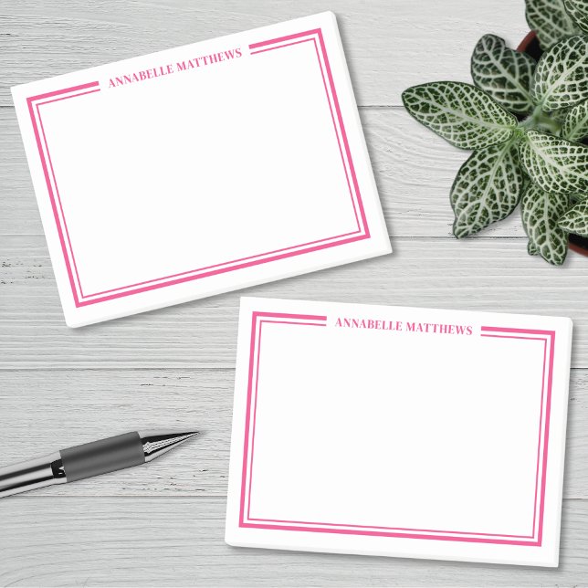 Pink Minimalist Monogram Post-it Klebezettel (Pink Minimalist Monogram Post-it Notes)