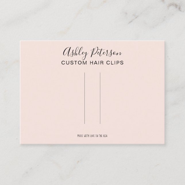 Pink-minimalistisch-elegante Friseur-Display Visitenkarte (Vorderseite)