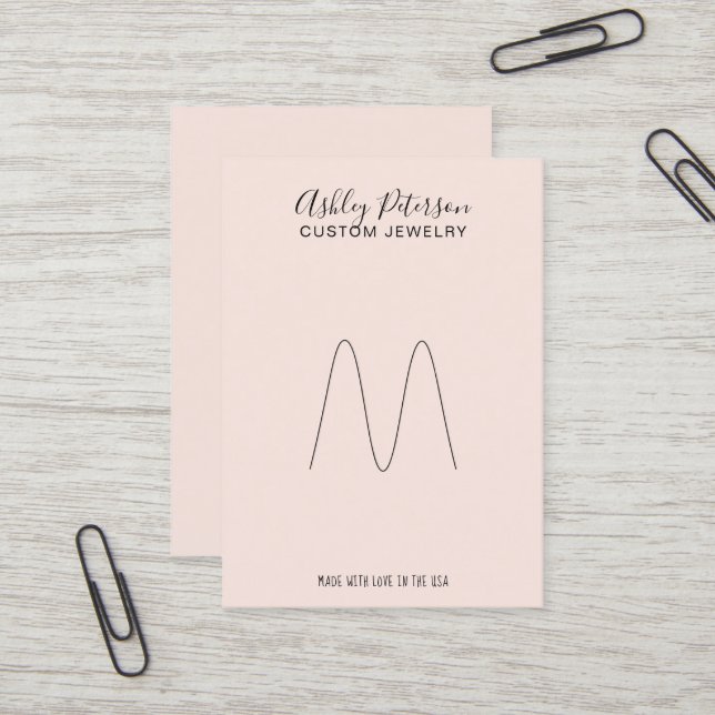 Pink minimalistisch elegante Pastelltafel Visitenkarte (Vorderseite/Rückseite Beispiel)