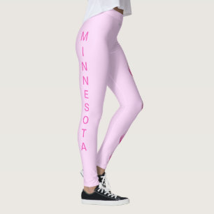 Pink Minnesota Staat Lady Slipper Blume Leggings