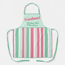 Pink Mint Stripes Weihnachten Schürze
