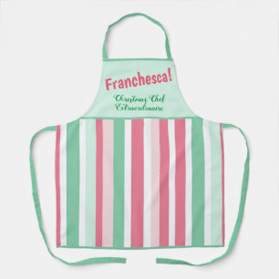 Pink Mint Stripes Weihnachten Schürze