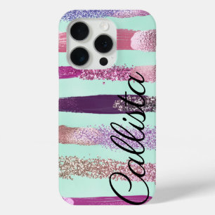 Pink Minze Grünnagel Polnischer Glitzer Pinselstri Case-Mate iPhone Hülle