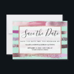 Pink Minze Grünnagel Polnischer Glitzer Pinselstri Save The Date<br><div class="desc">Pink Minze Grünnagel Polnischer Glitzer Pinselstriche</div>