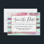 Pink Minze Grünnagel Polnischer Glitzer Pinselstri Save The Date<br><div class="desc">Pink Minze Grünnagel Polnischer Glitzer Pinselstriche</div>