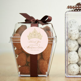 Pink Mis Quince Anos Gold Tiara Sticker