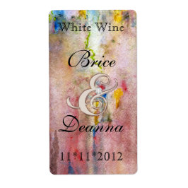 Pink Mist Champange Wedding Wine Label