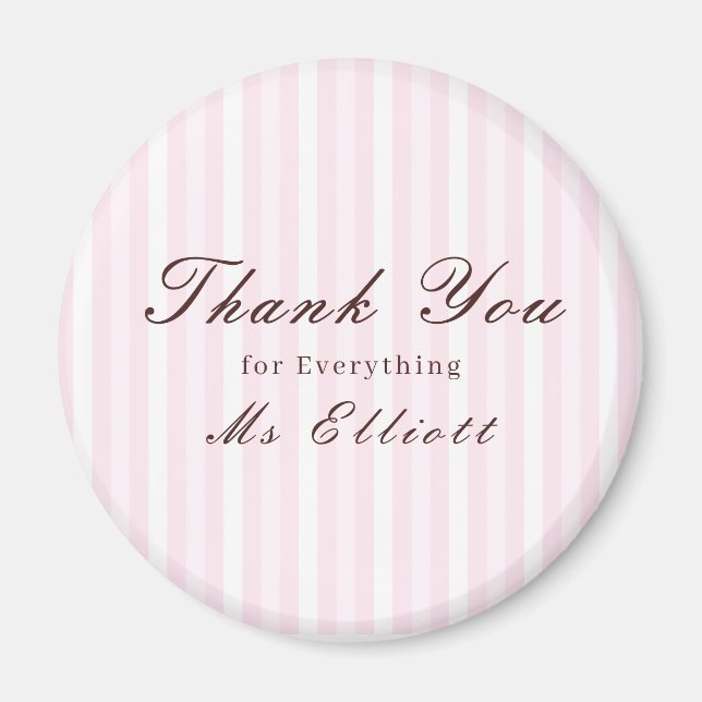 Pink Mist - Personalised Thank You Teacher Magnet (Devant)