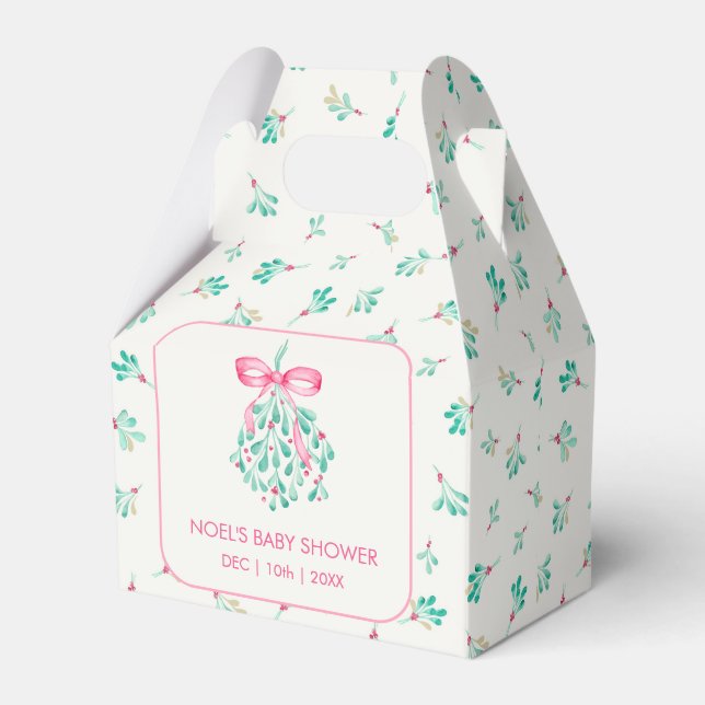 Pink Mistletoe Christmas Baby Duwer Fevor Box Geschenkschachtel (Vorderseite)