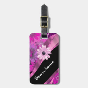 Pink mit Blumen Gepäckanhänger