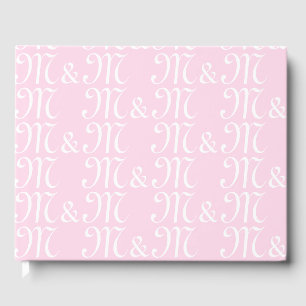 Pink mit den Anfangsbuchstaben des Paares Gästebuch