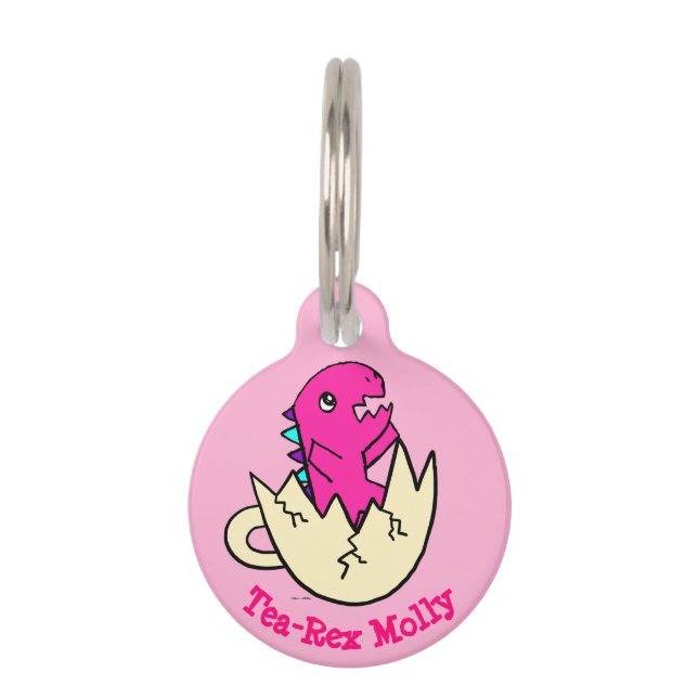 Pink mit individuellem Teeextrakt Haustiermarke (Vorderseite)