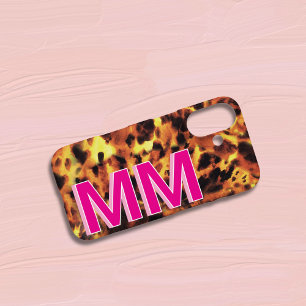 Pink Mit Monogramm Tortoiseshell iPhone 16 Hülle