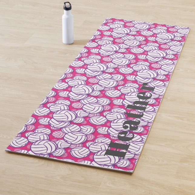 Pink Mit Monogramm Volleyball Yogamatte (Beispiel)