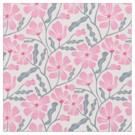 Pink Mitte Jahrhundert Modernes Blumenmuster Stoff