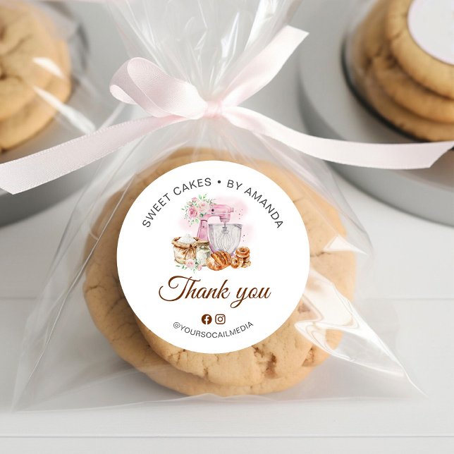 Pink Mixer Sourdough Loaf Vielen Dank Runder Aufkleber (Von Creator hochgeladen)