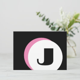 PINK-Mod Monogramm-Fett-Anfangsmerkkarte Mitteilungskarte