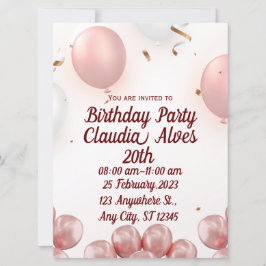 Pink Modern anniversaire invitation