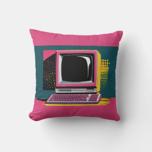 Pink Modern Art Vintag Computer Kissen