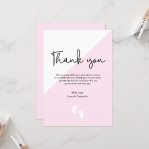 Pink Modern Baby Dusche Vielen Dank für Ihre Babyf Einladung