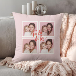 Pink Modern Christmas Photo Collage | Fa La La La Kissen