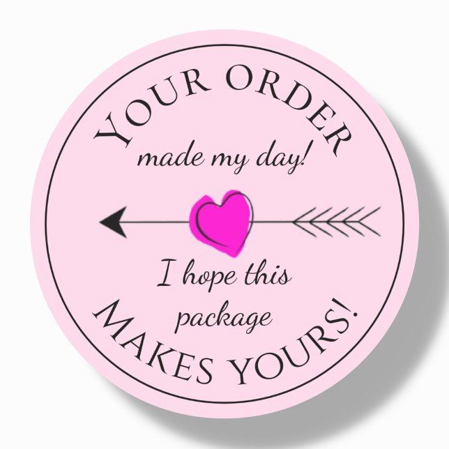 Pink Modern Customer Order Danke Labels Runder Aufkleber (Von Creator hochgeladen)