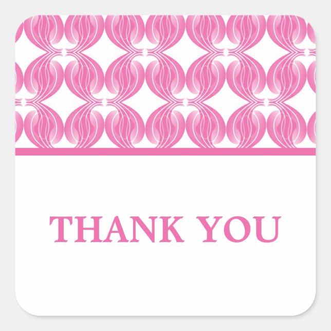 Pink Modern Deko Danke Stickers (Vorderseite)