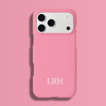 Pink Modern Double Layer Simple Initial Monogram  iPhone 15 Pro Hülle<br><div class="desc">Meet your new go-to phone case — the Modern Minimalist iPhone Case in Flamingo Pink Soft Pink, designed for anyone who loves a clean minimalist aesthetic. This two-tone style blends a vibrant flamingo pink frame with a soft pastel center, creating the perfect balance of fun and refined. Customized with your...</div>