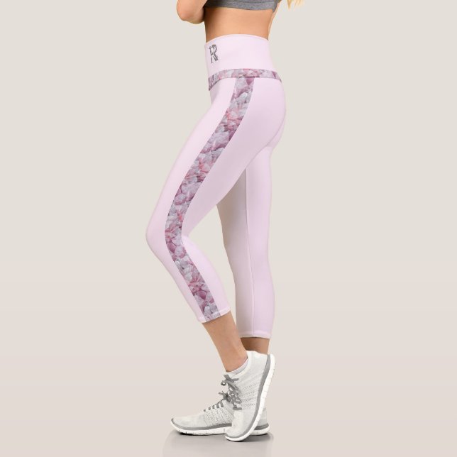 Pink Modern Elegant Stilvolle Individuelle Name Yo Capri Leggings (Links)