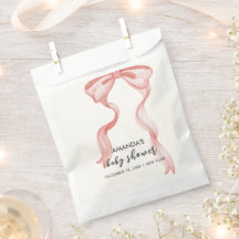 Pink Modern Elegante Bow Girl Babydusche