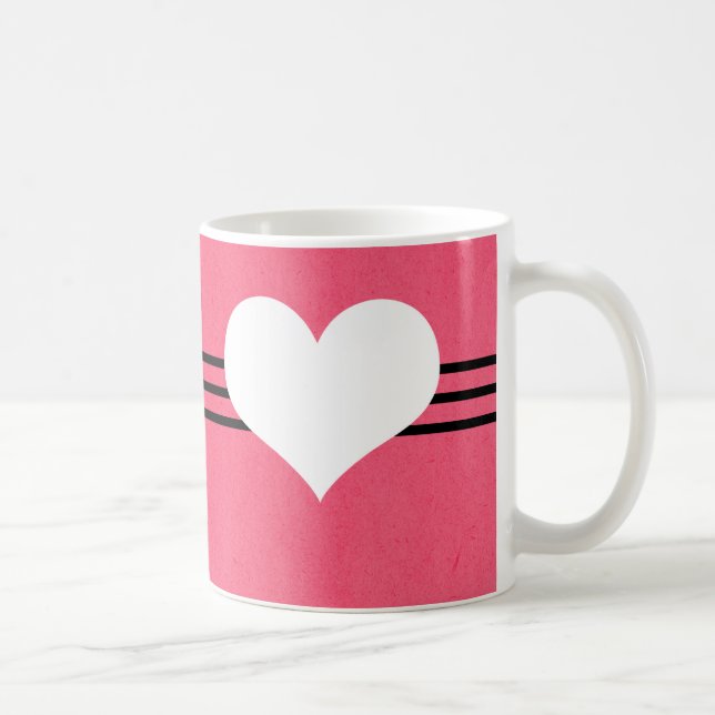 Pink Modern Heart Tasse (Rechts)