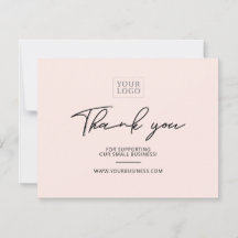 Pink | Modern Letters Business Dankeschön Card