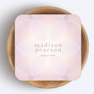 Pink Modern Lotus Mandala Blume Energy Healer Quadratische Visitenkarte