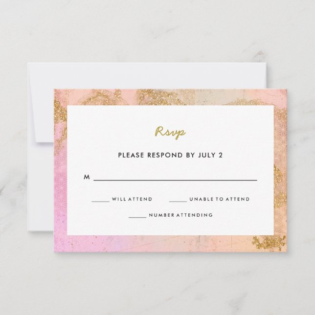 Pink Modern Mitzvah | UAWG RSVP Karte (Vorderseite)