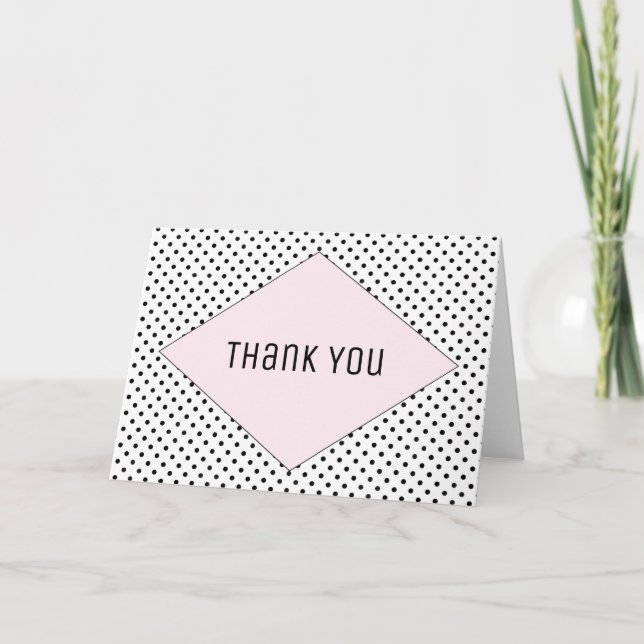 Pink Modern Polka Dots Danke (Vorderseite)