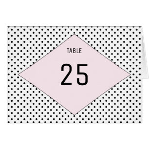Pink Modern Polka Dots Tischnummer