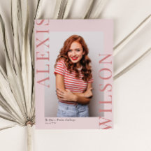 Pink Modern Trendy Minimalistisch 3 Foto Abschluss