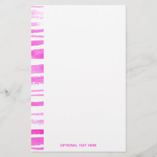 Pink Moderne Aquarellfarben Streifen Briefpapier