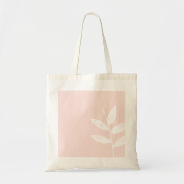 Pink Moderne Blätter Canvas-Beutel Tragetasche (Vorne)