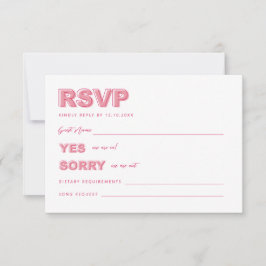 Pink Moderne, fett formatierte UAWG-Antwortkarte RSVP Karte